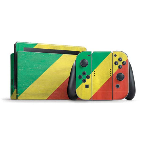 Republic of the Congo Flag Distressed Nintendo Switch Bundle Skin